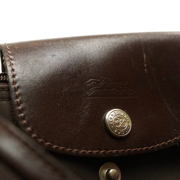 Auth Long Champ Hand Bag Brown Nylon #7064L44 - Picture 10 of 12